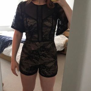 Black Lace Romper